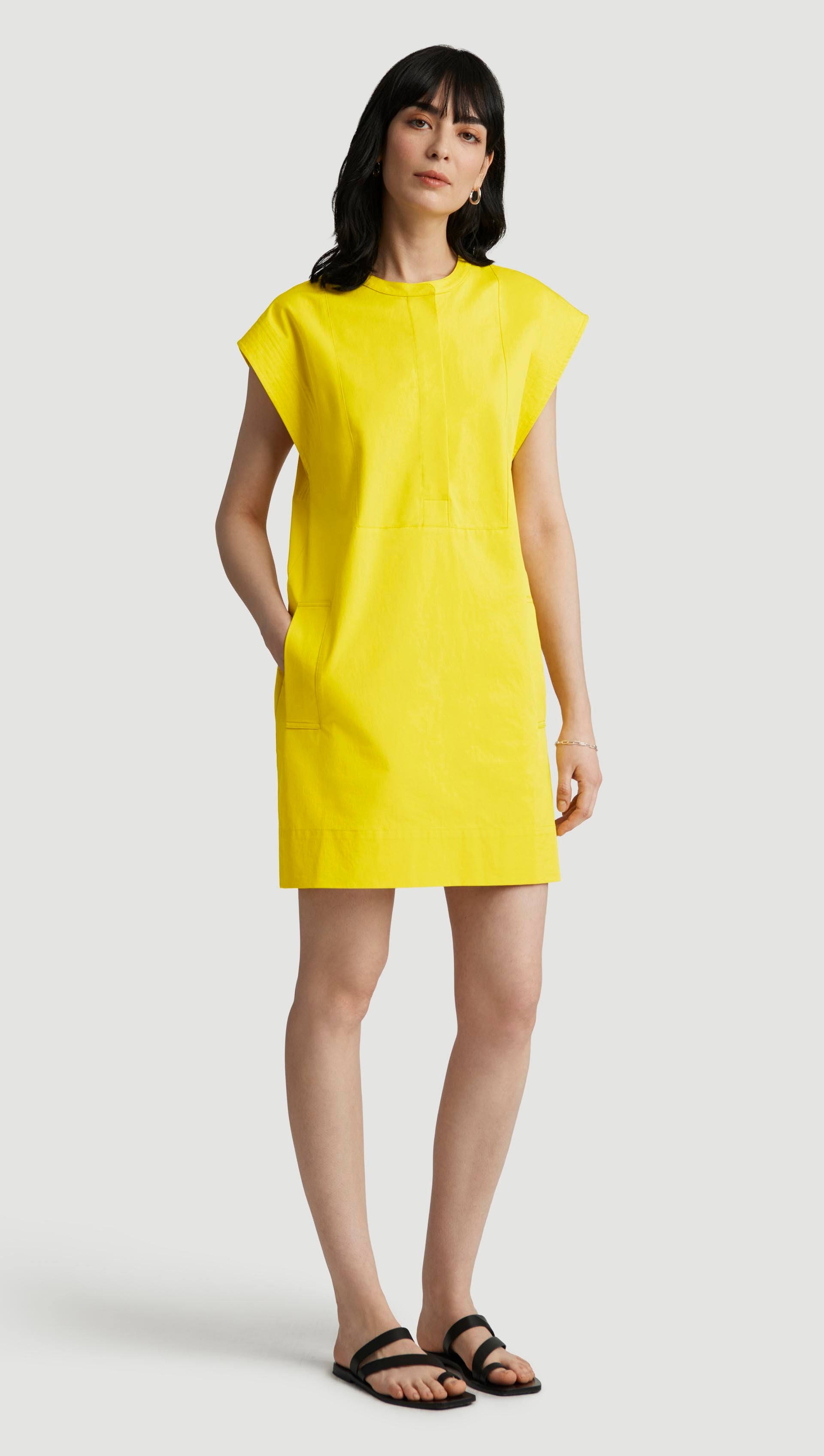 Mini Bib Dress in Cotton Twill | Women's Dresses | Argent Mini Bib Dress in Cotton Twill | Women's Dresses | Argent