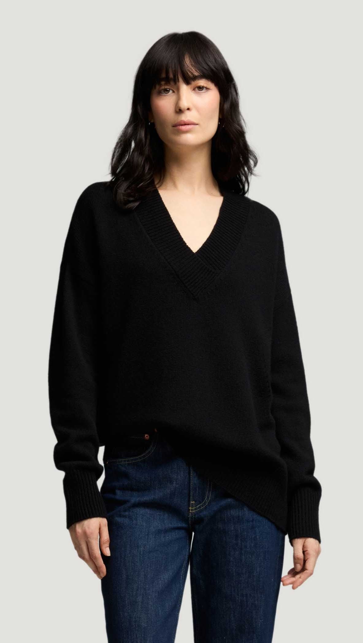 V Neck Nice Sweaters For Ladies Oversized V-Neck Sweater In Merino