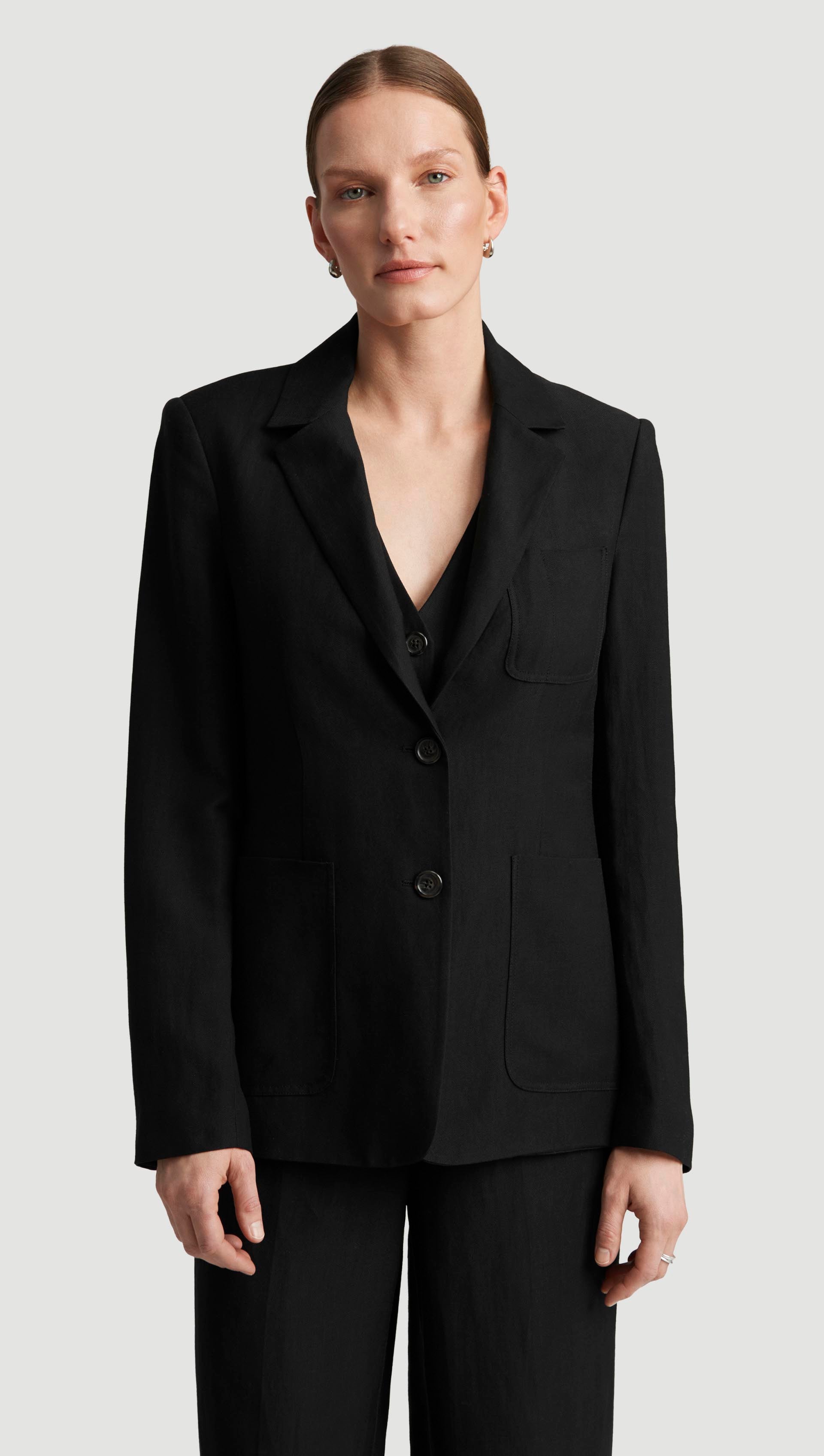 Unlined Weekend Blazer in Viscose Linen Twill | Women's Blazers Unlined Weekend Blazer in Viscose Linen Twill | Women's Blazers