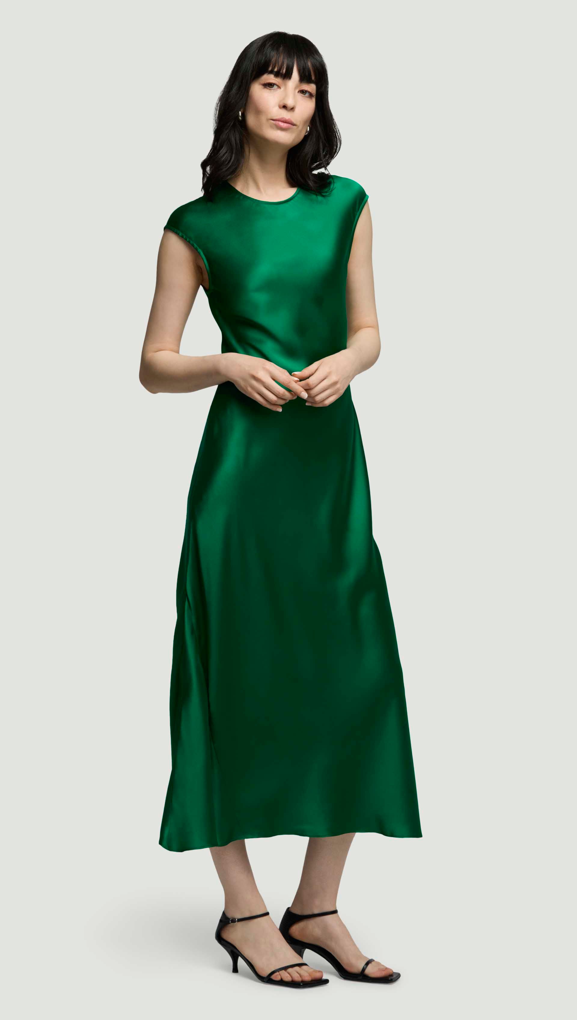 Argent Women's Bias Silk Dress - Green - Size L - Jade Argent Women's Bias Silk Dress - Green - Size L - Jade