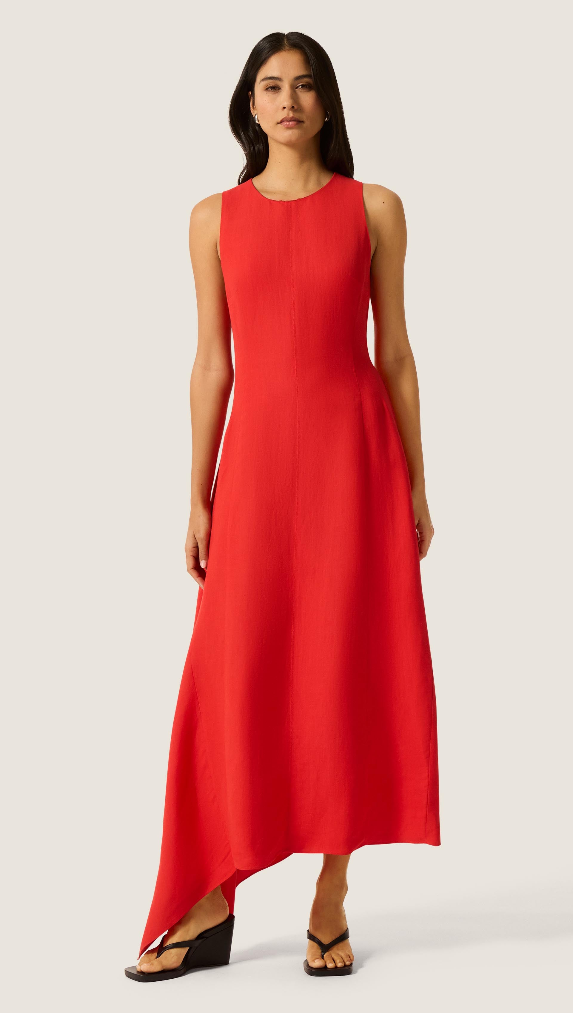 Argent Women's Asymmetrical Dress - Red - Size 10 - Coral Red Argent Women's Asymmetrical Dress - Red - Size 10 - Coral Red