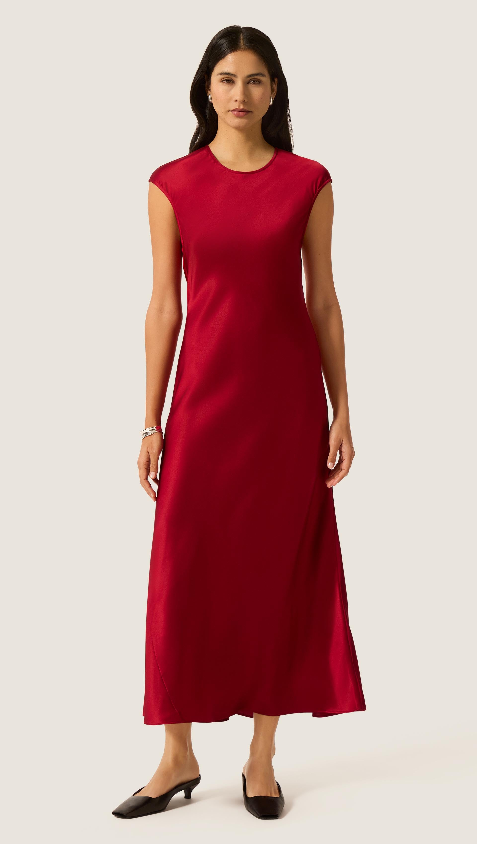 bordeaux silk dress Peyton Maxi Dress In Bordeaux Silk Satin