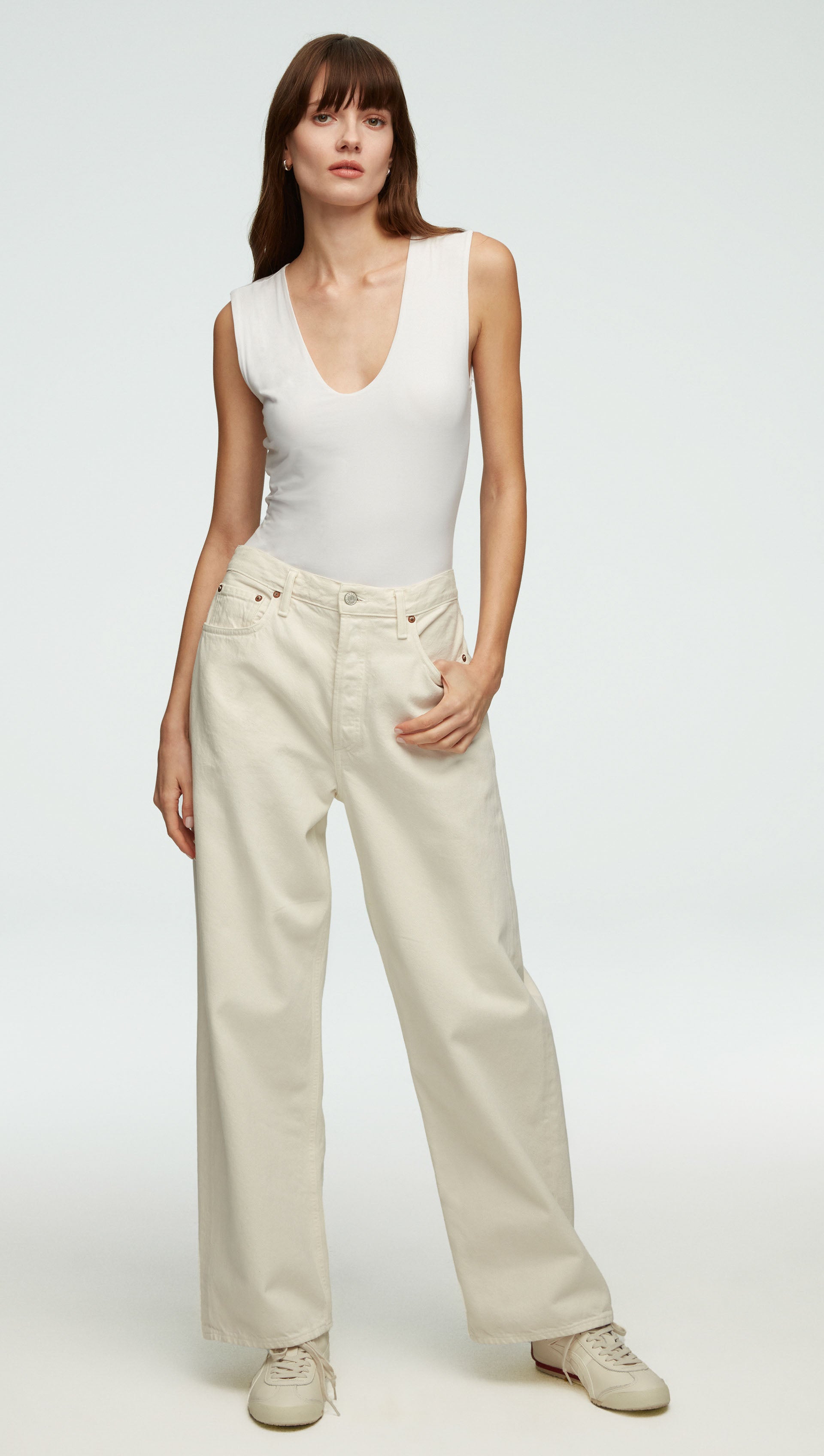 AGOLDE x Low Slung Baggy Women's Denim Argent1