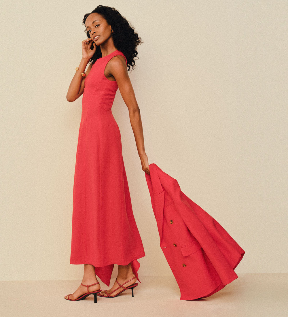 Godet Skirt in Stretch Crepe | Women's Skirts