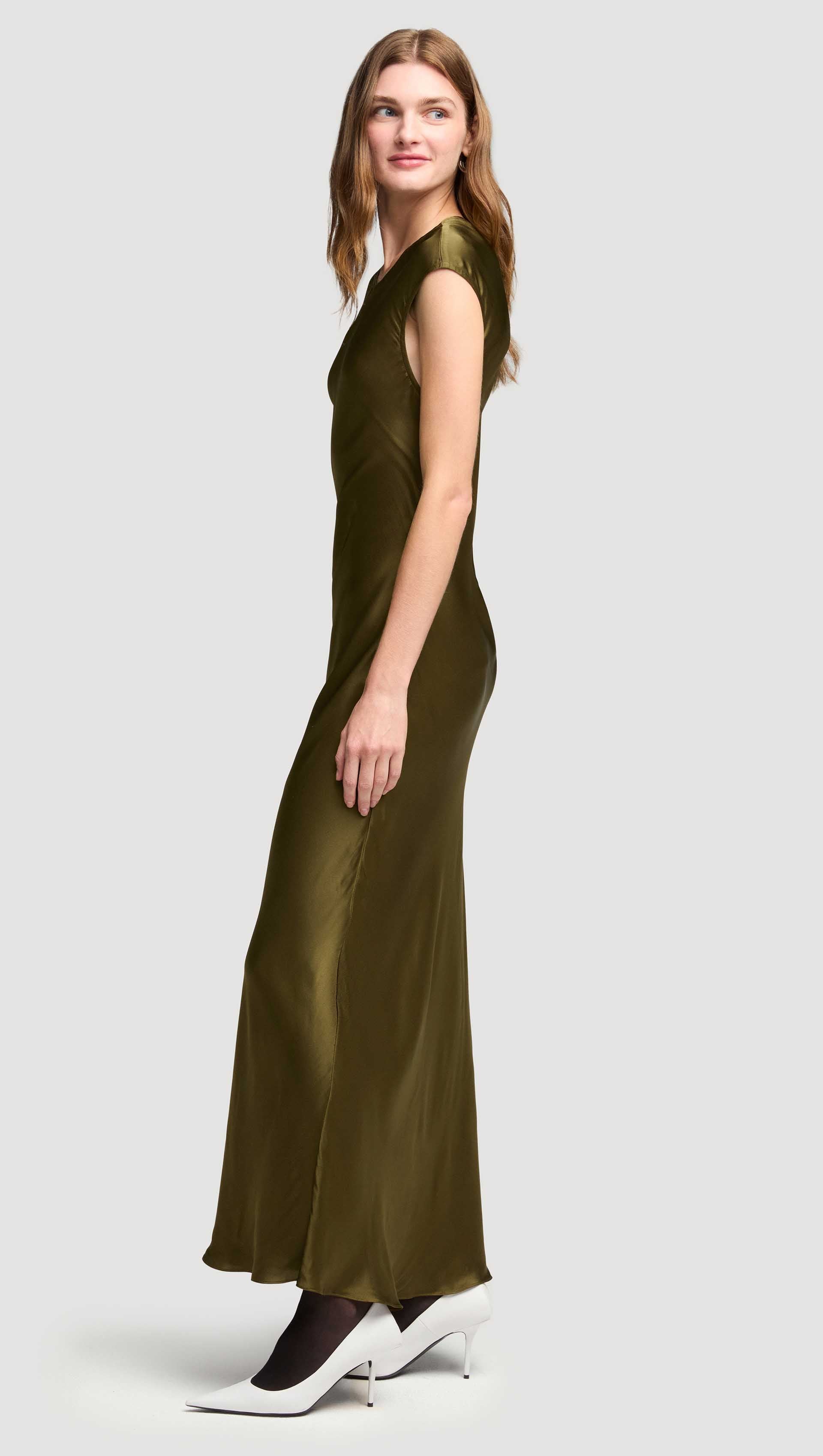 Bias Dress in Viscose Satin | Women's Dresses | Argent Bias Dress in Viscose Satin | Women's Dresses | Argent