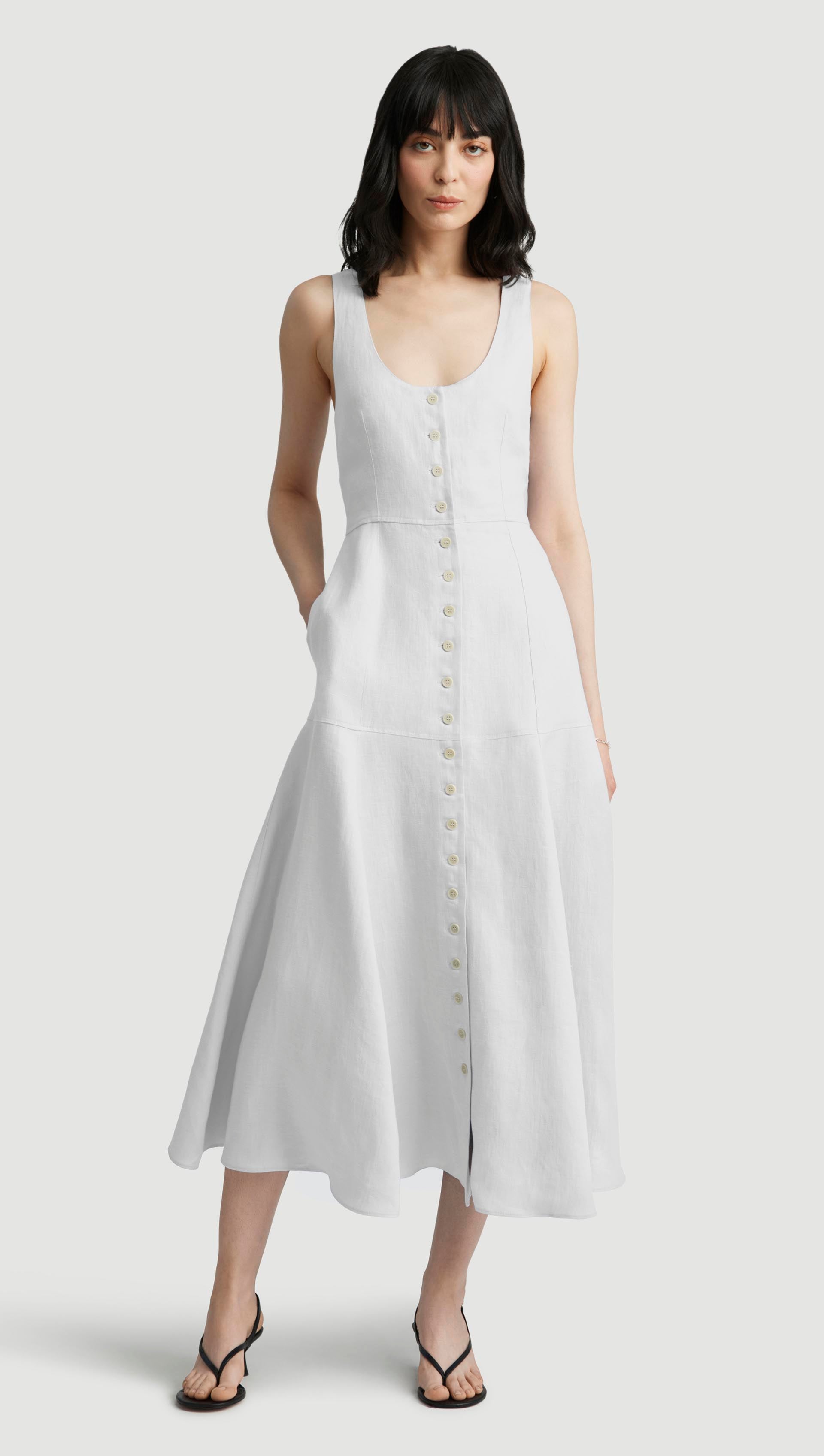 Argent Marcy Dress in Cotton Sateen | White | Women's Dresses Argent Marcy Dress in Cotton Sateen | White | Women's Dresses