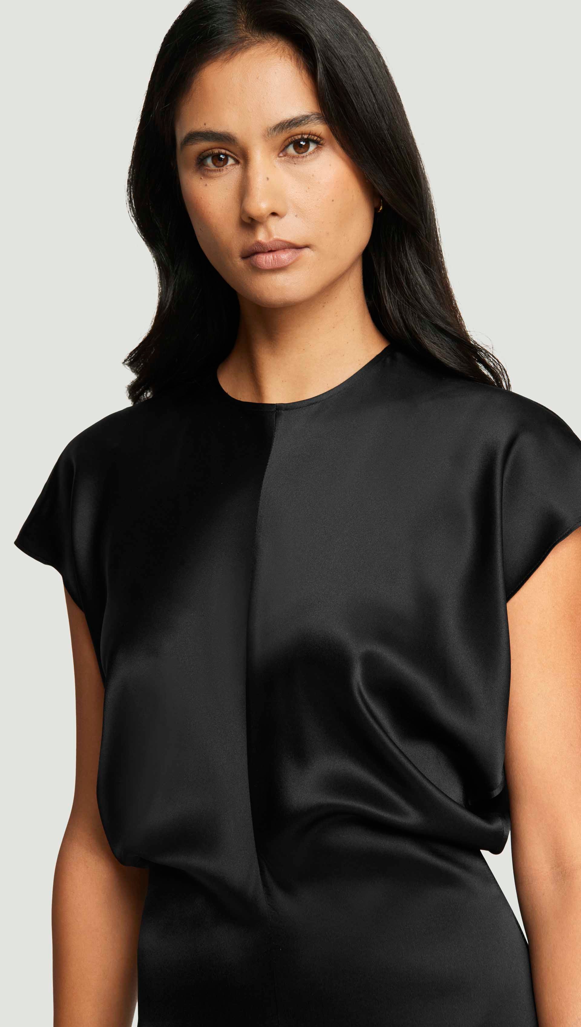 Draped Dress in Silk Charmeuse | Women's Dresses Draped Dress in Silk Charmeuse | Women's Dresses