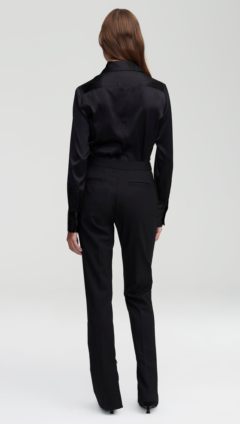 Elongated Tailored Trouser in Seasonless Wool | Black