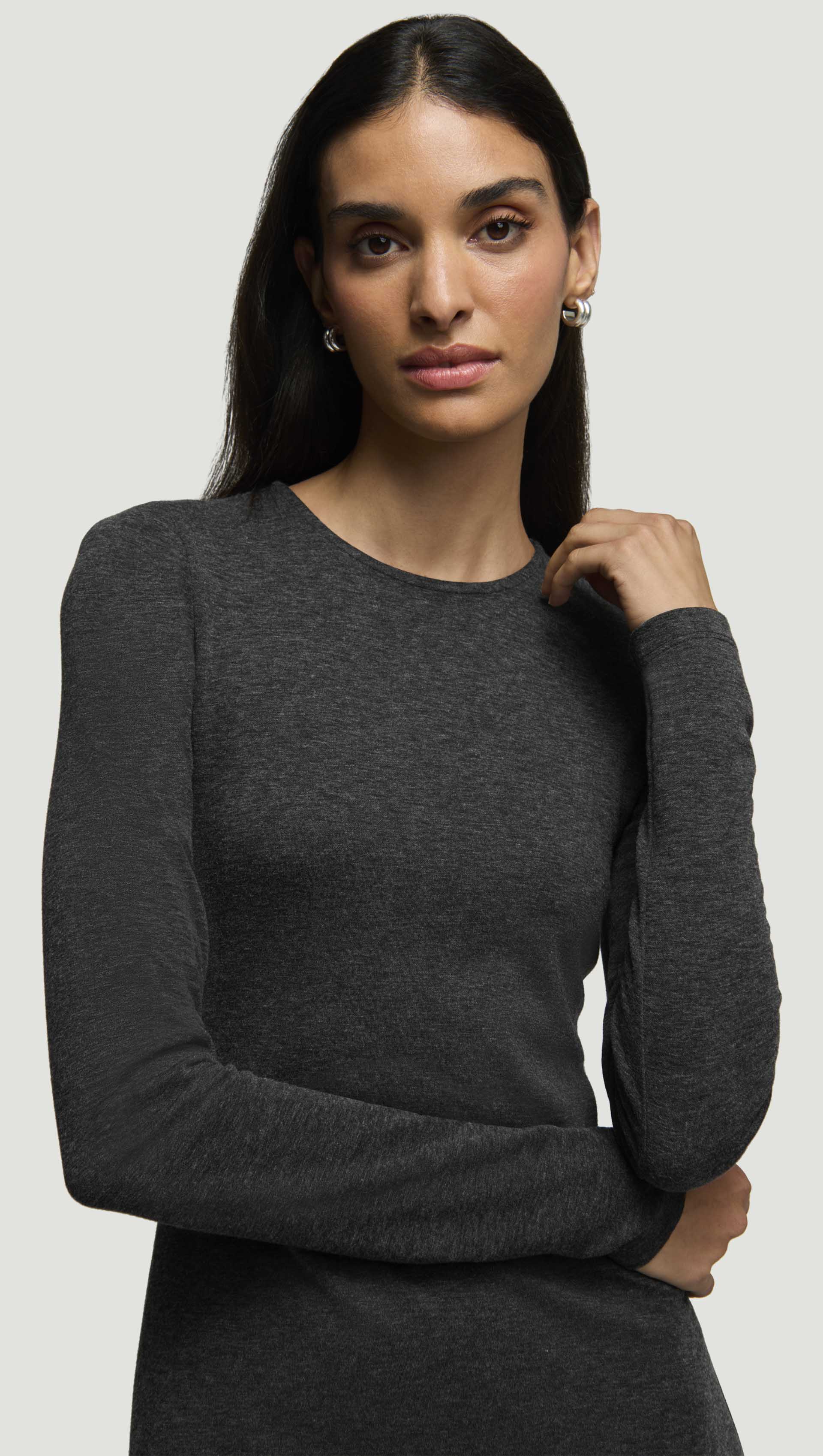 Crewneck Dress in Wool Jersey | Women's Dresses | Argent Crewneck Dress in Wool Jersey | Women's Dresses | Argent