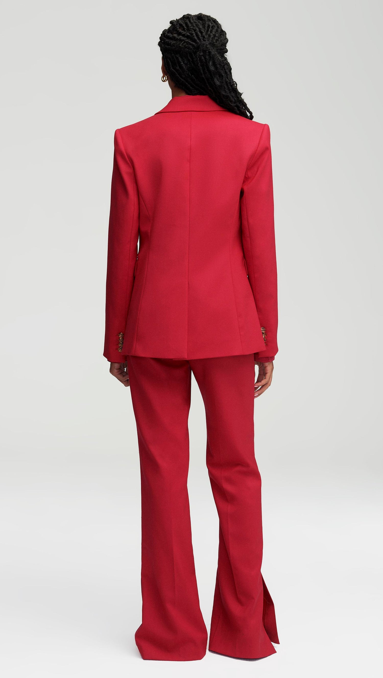 Single Button Blazer in Seasonless Wool Cranberry