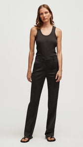 Straight Leg Trouser in Seasonless Wool | Smoke