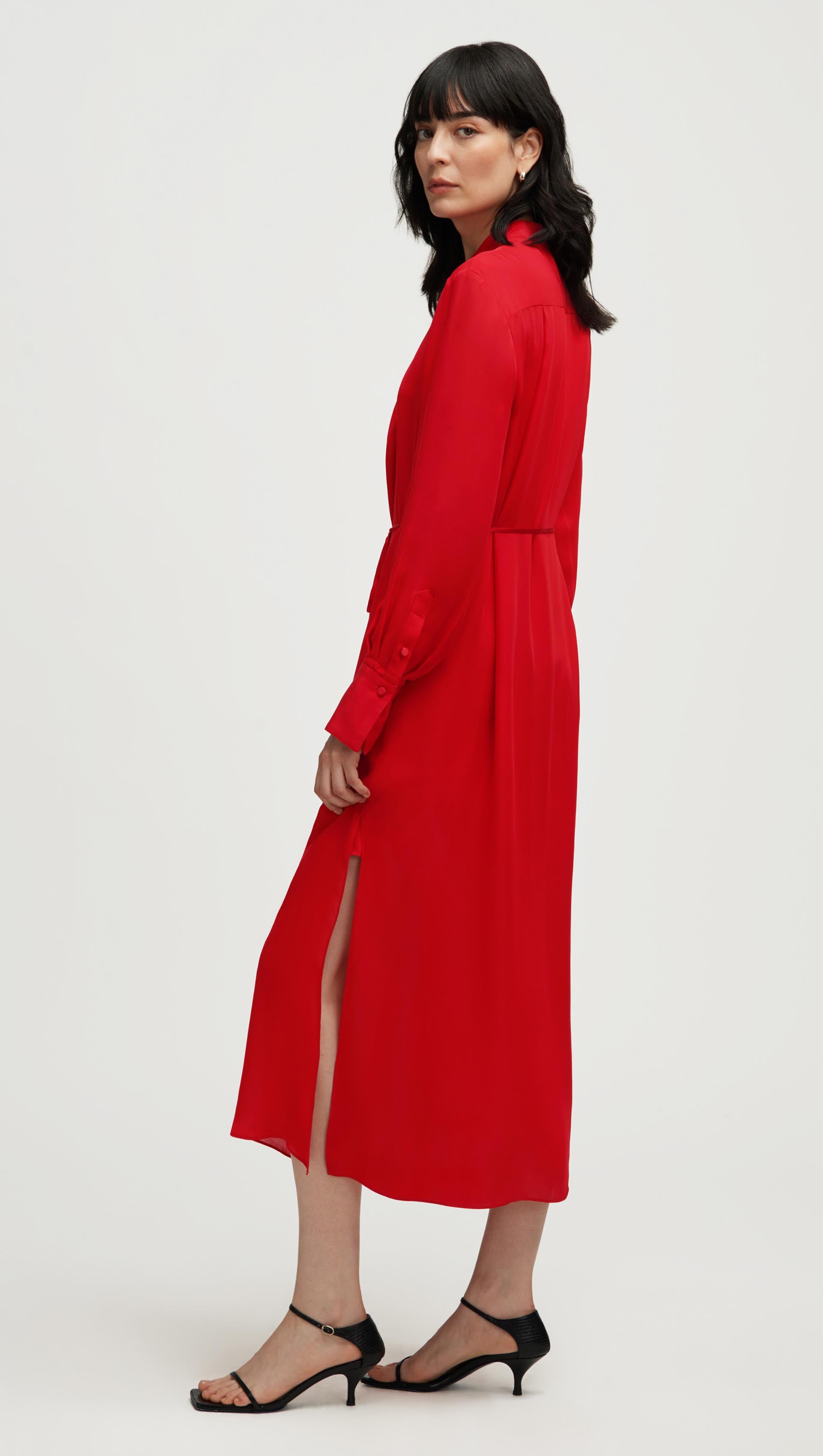 silk tomato dress Cacio Silk Dress