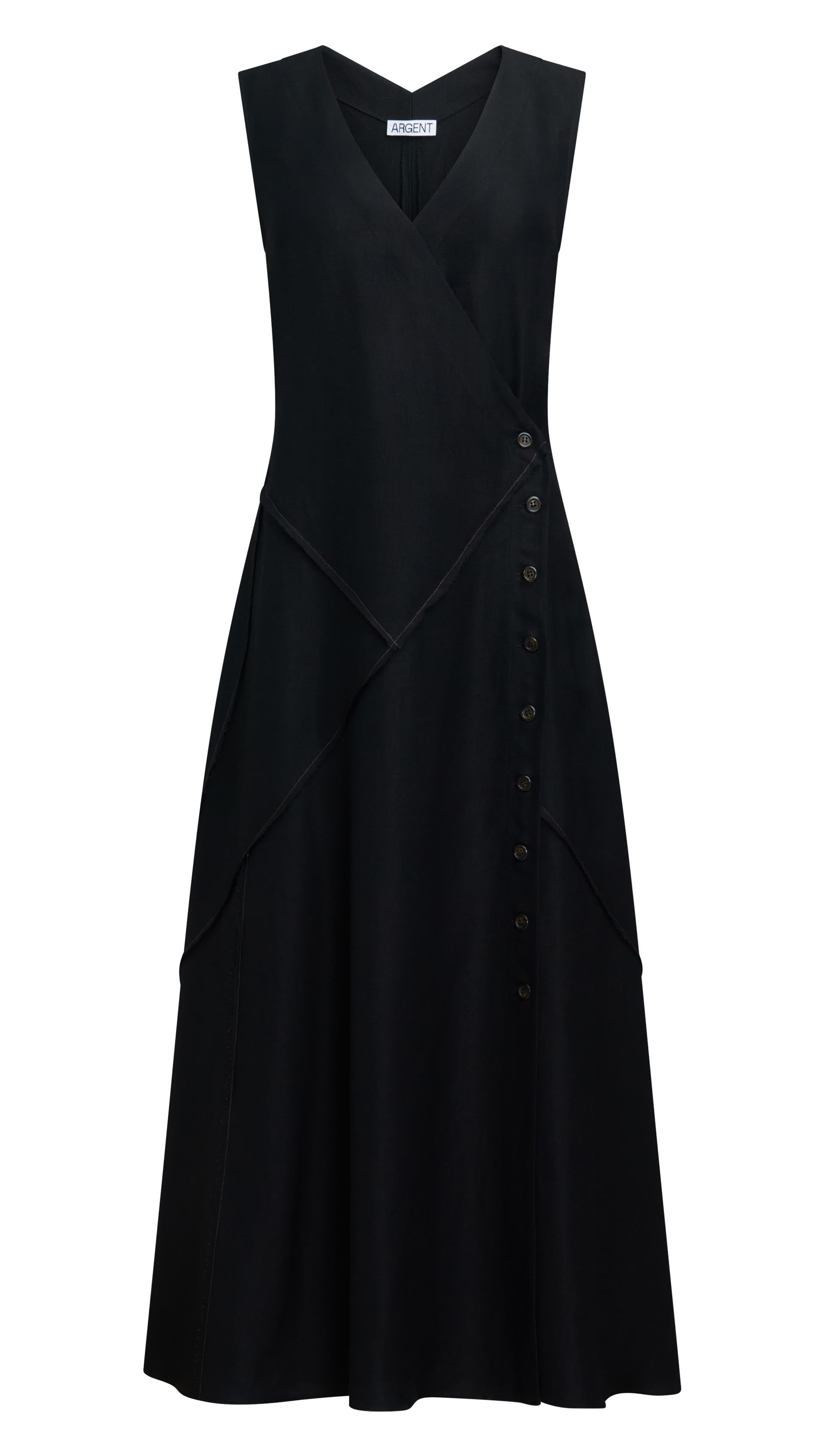 linen patchwork dress SILK-LINEN PORCELAIN PRINT PATCHWORK DRESS S