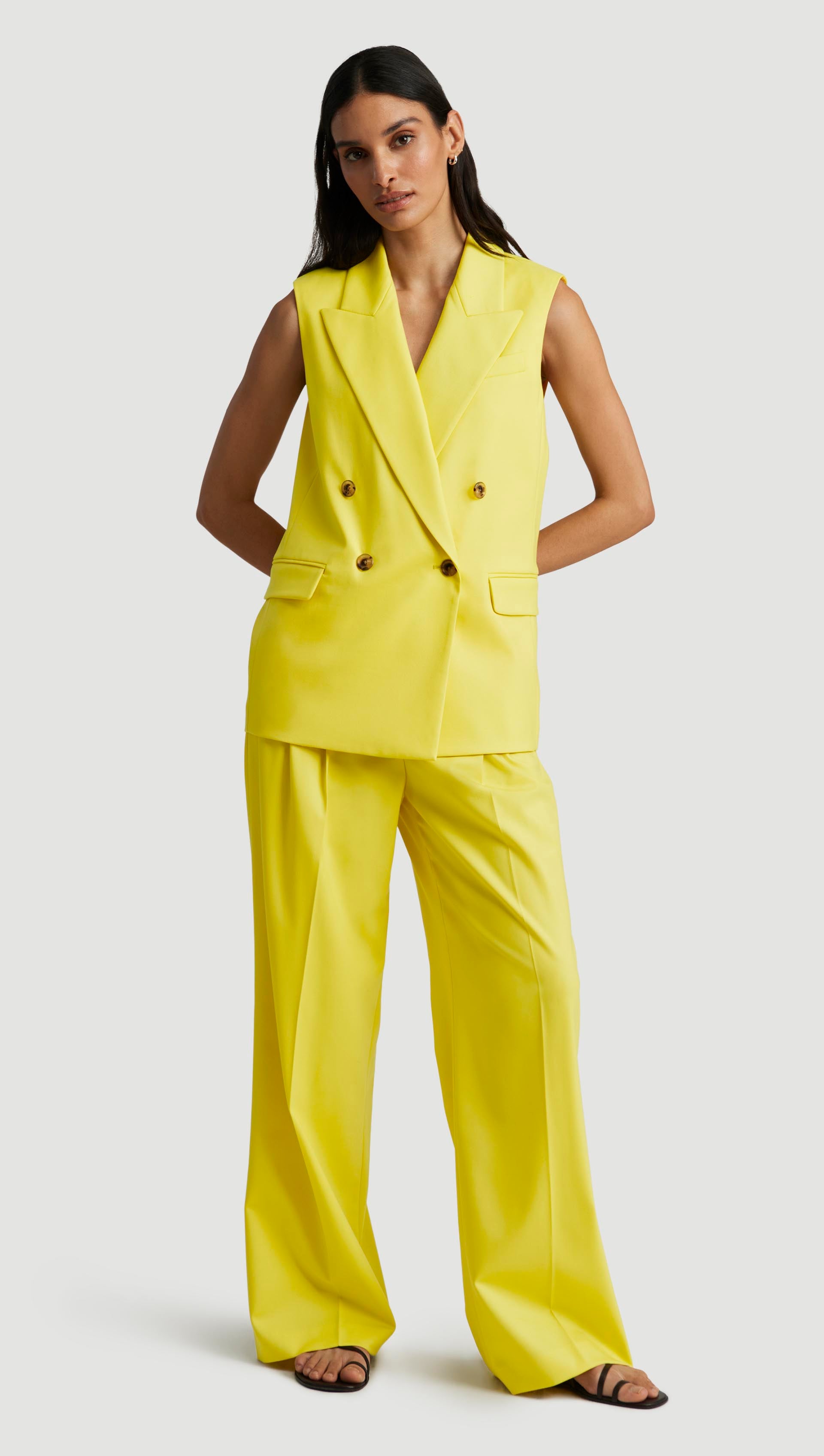 Bowery Vest in Seasonless Wool | Lemon