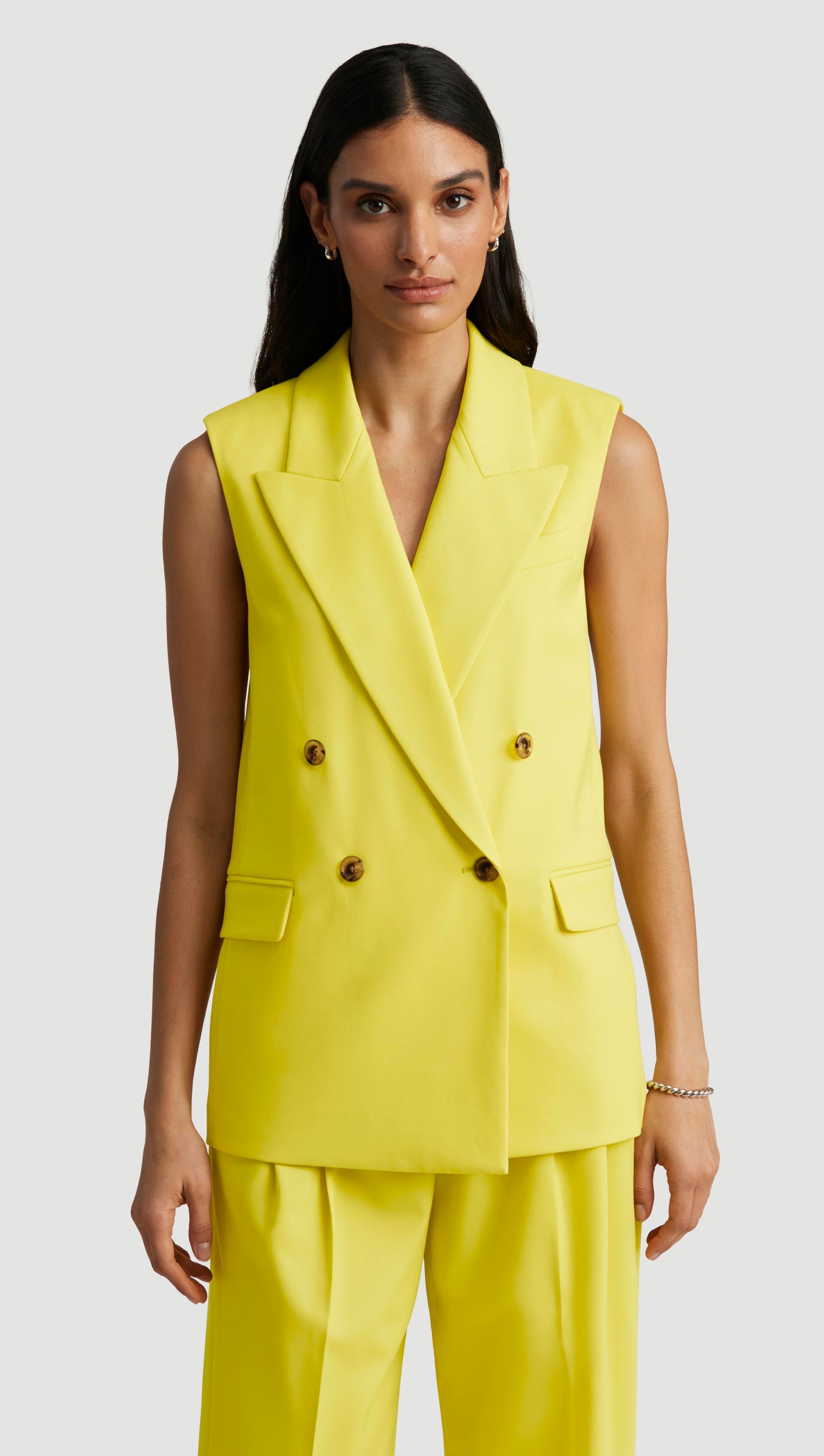 Bowery Vest in Seasonless Wool | Lemon