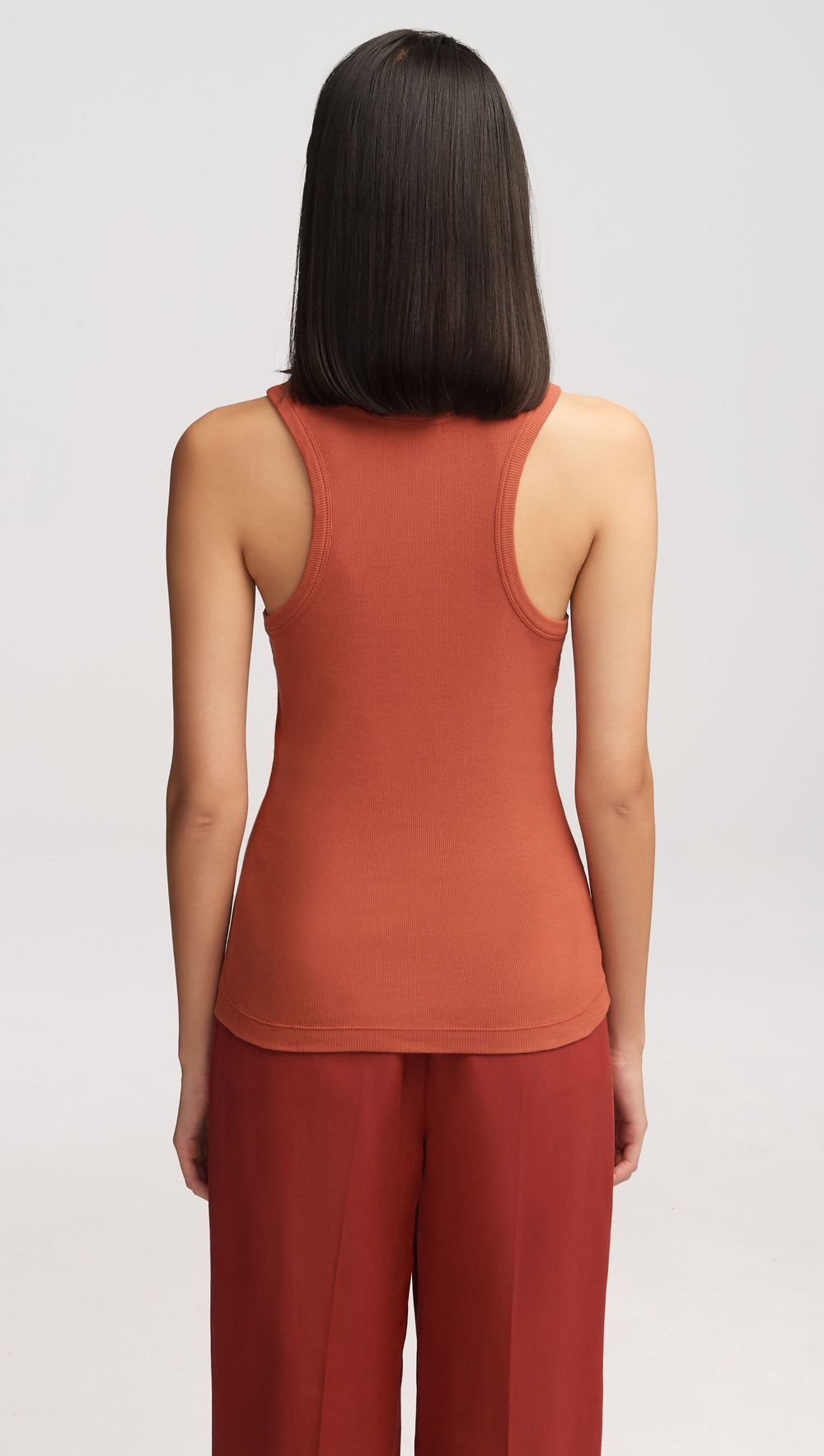 Ribbed Tank in Cotton Elastane | Currant