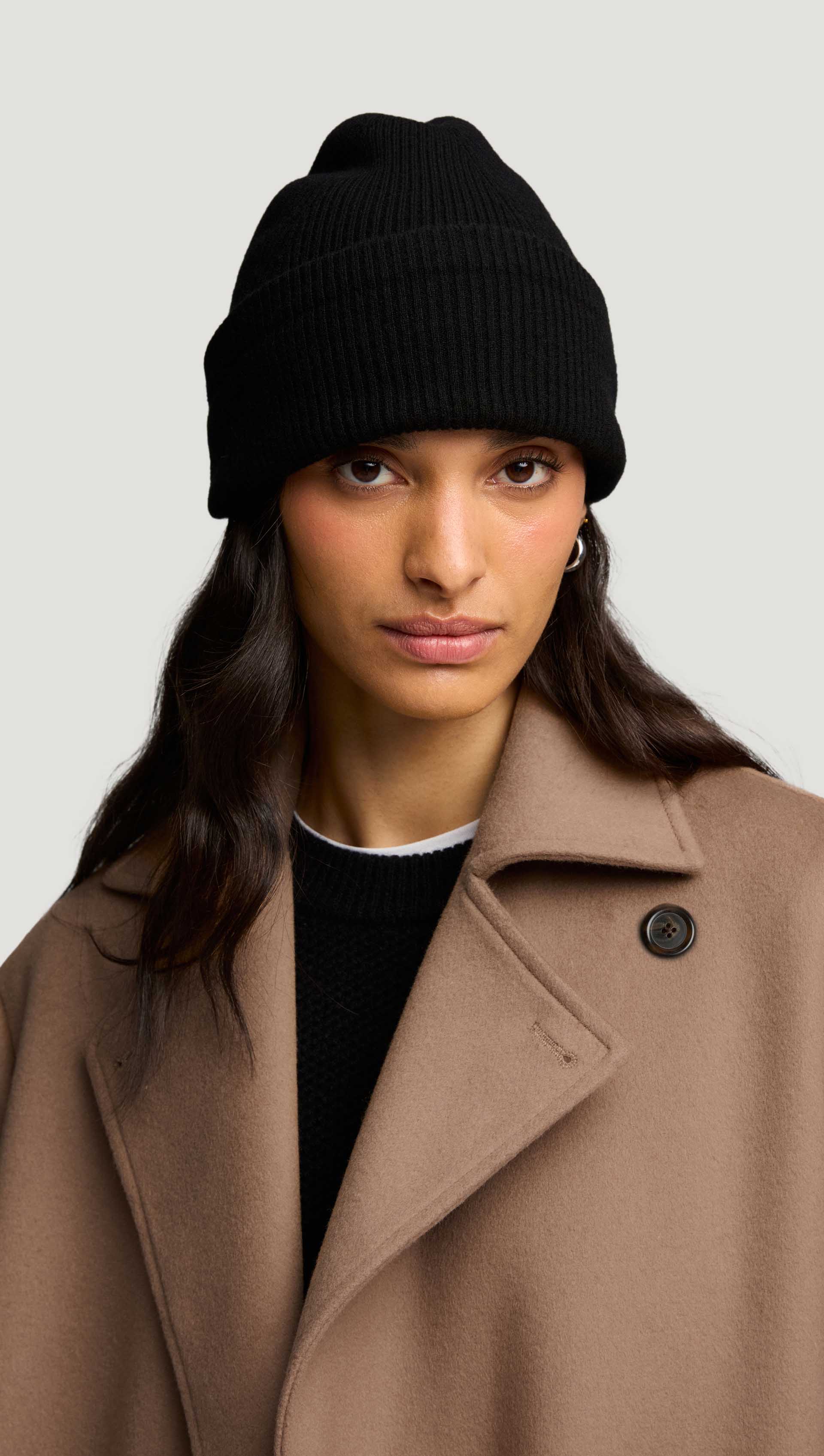 Beanie in Wool-Cashmere | Black