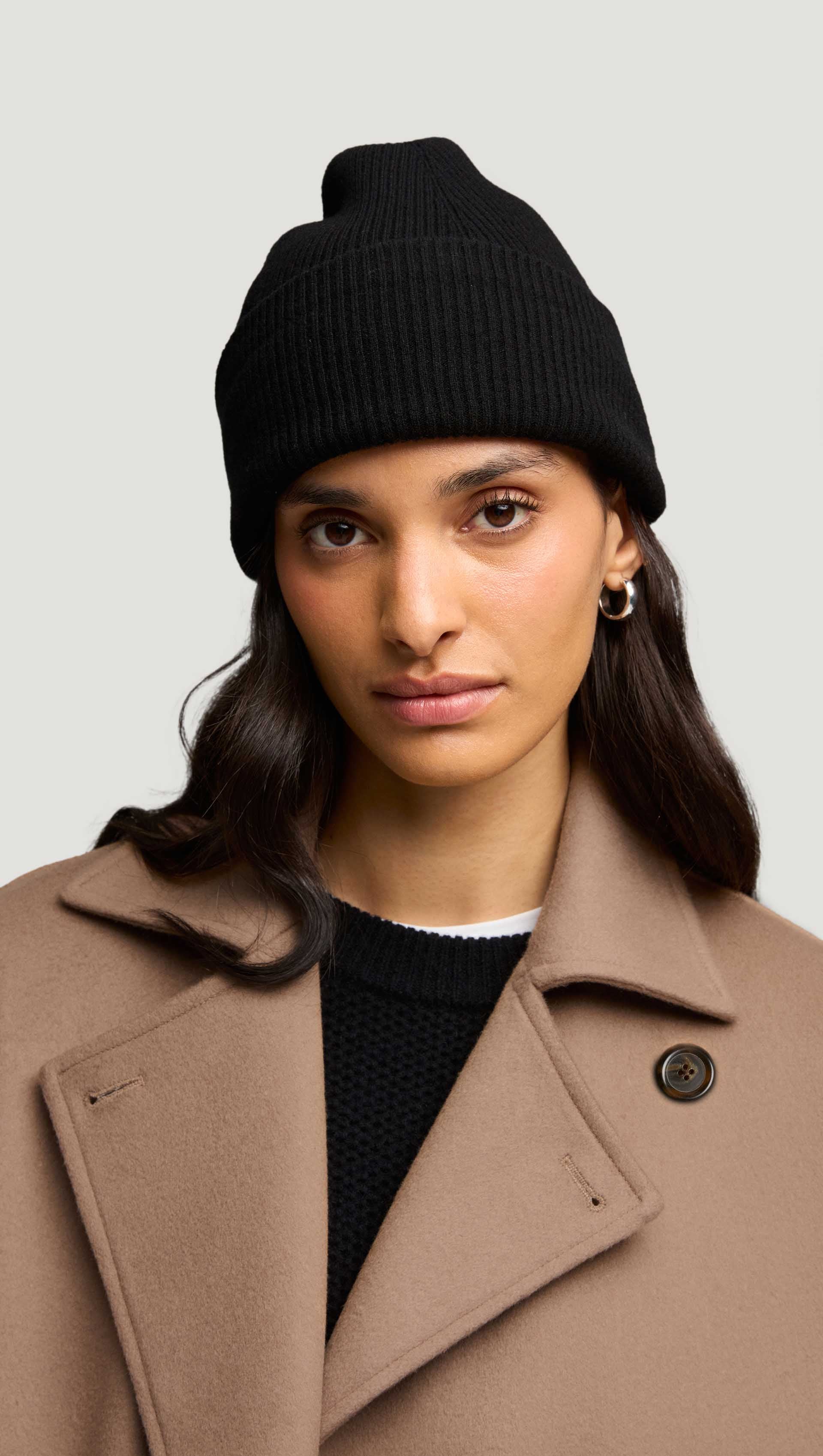 Beanie in Wool-Cashmere | Black