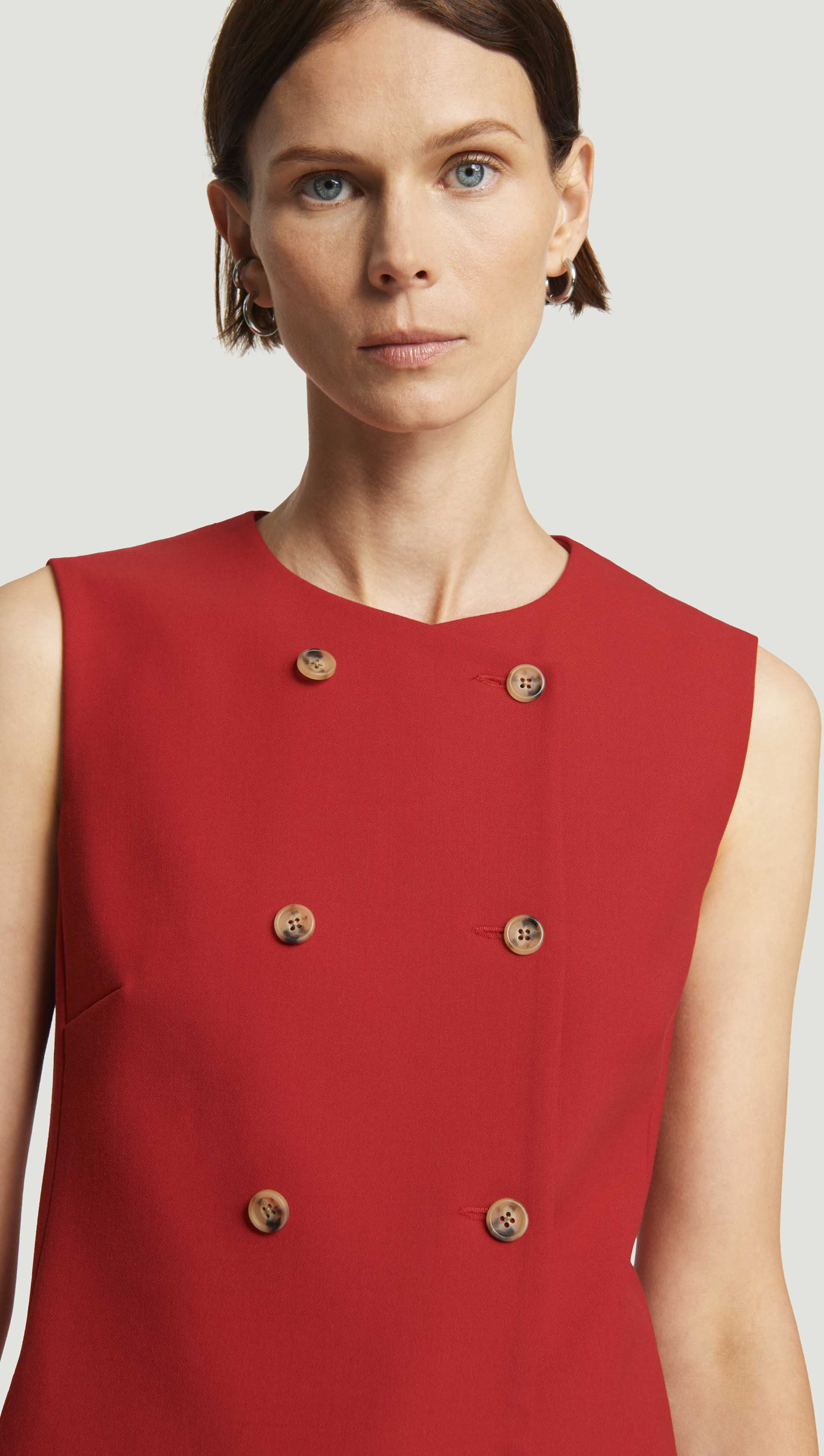 red double breasted dress Mini Double-Breasted Dress in Heavy Wool Twill | Women's Dresses