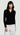 Ribbed Slim Cardigan in Wool Blend | Black