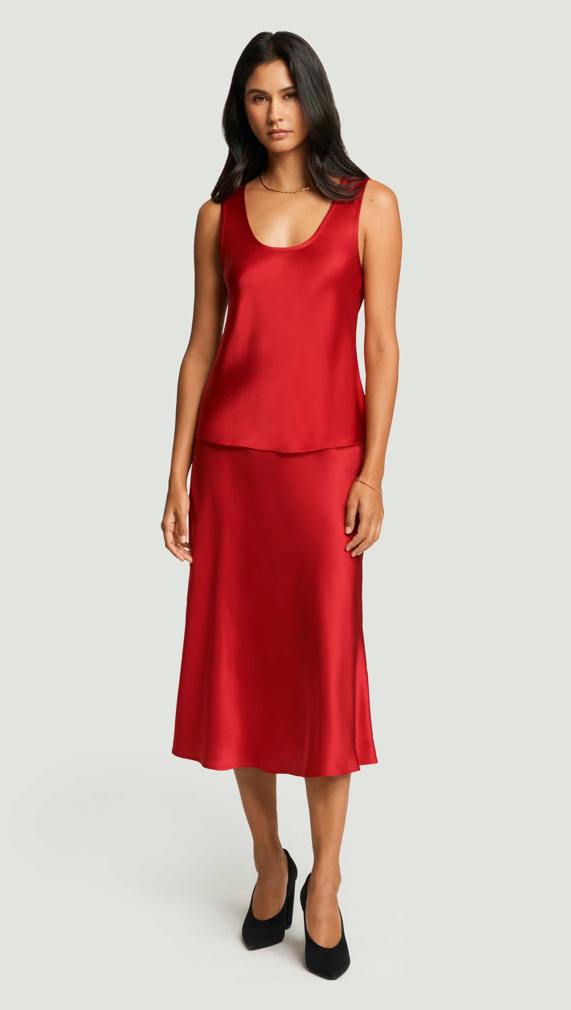 Tank in Silk Charmeuse | Women's Tops | Argent