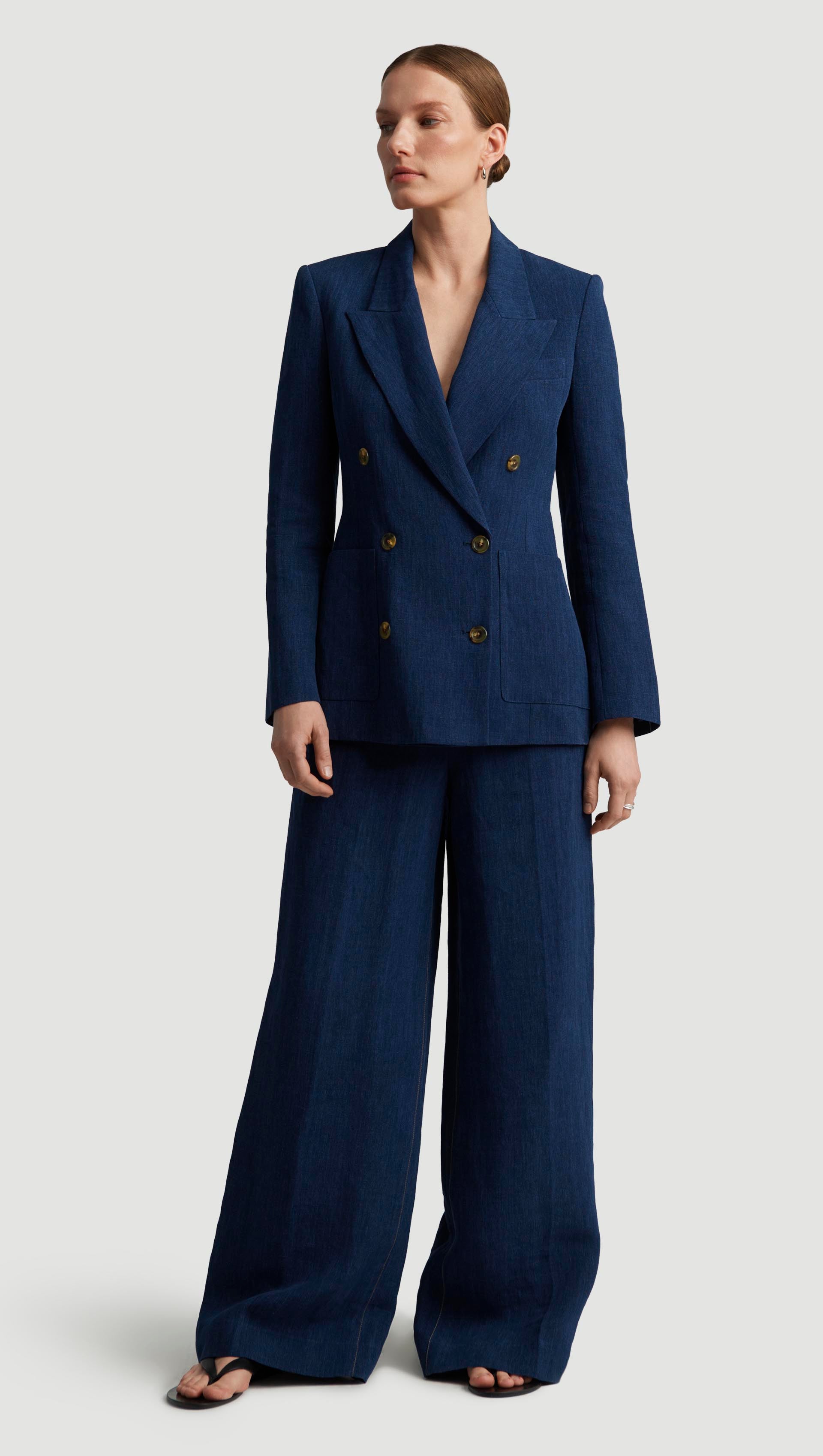 Chelsea Blazer in Linen | Denim