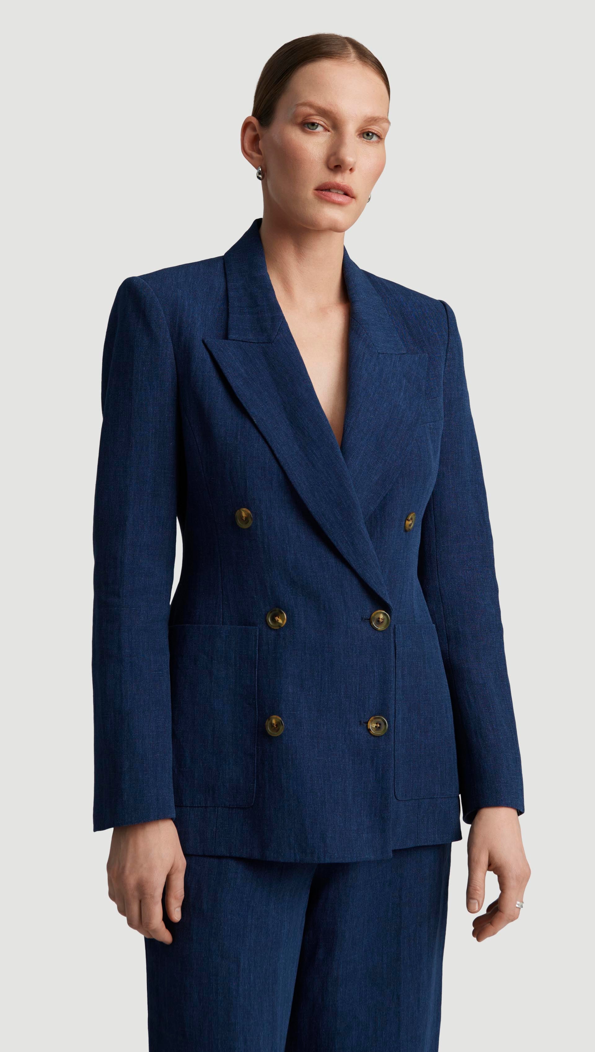 Chelsea Blazer in Linen | Denim