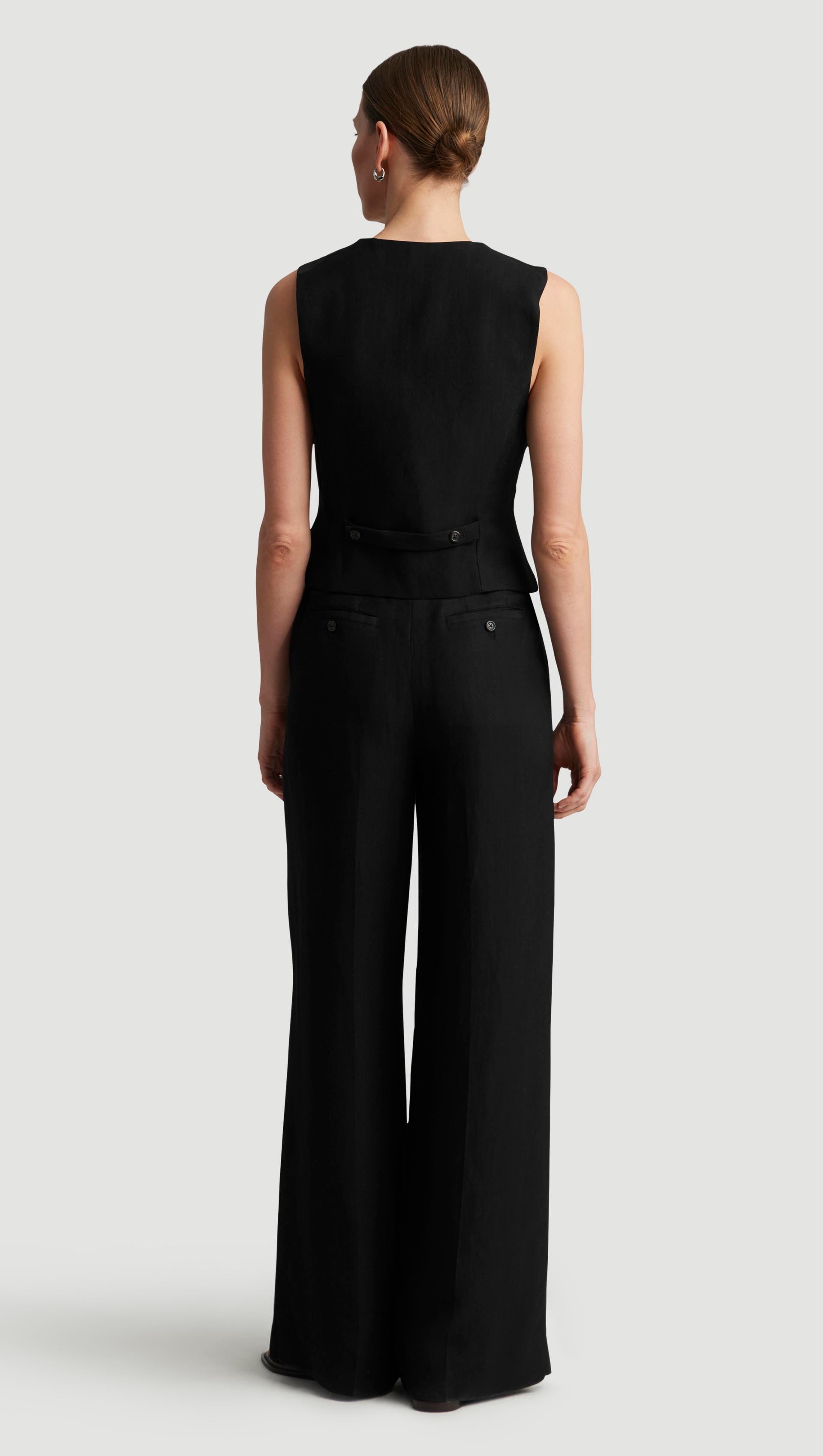 Waistcoat in Viscose Linen Twill | Women's Vests | Argent Waistcoat in Viscose Linen Twill | Women's Vests | Argent