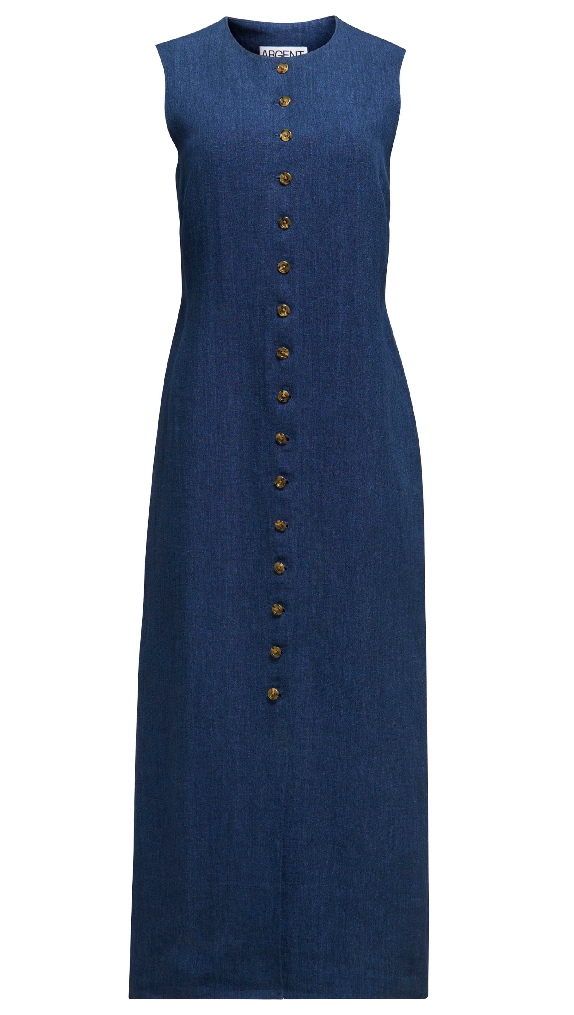 Button Dress in Linen | Women's Dresses | Argent Button Dress in Linen | Women's Dresses | Argent