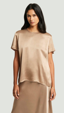 Woven Top in Viscose Satin | Women's Tops | Argent