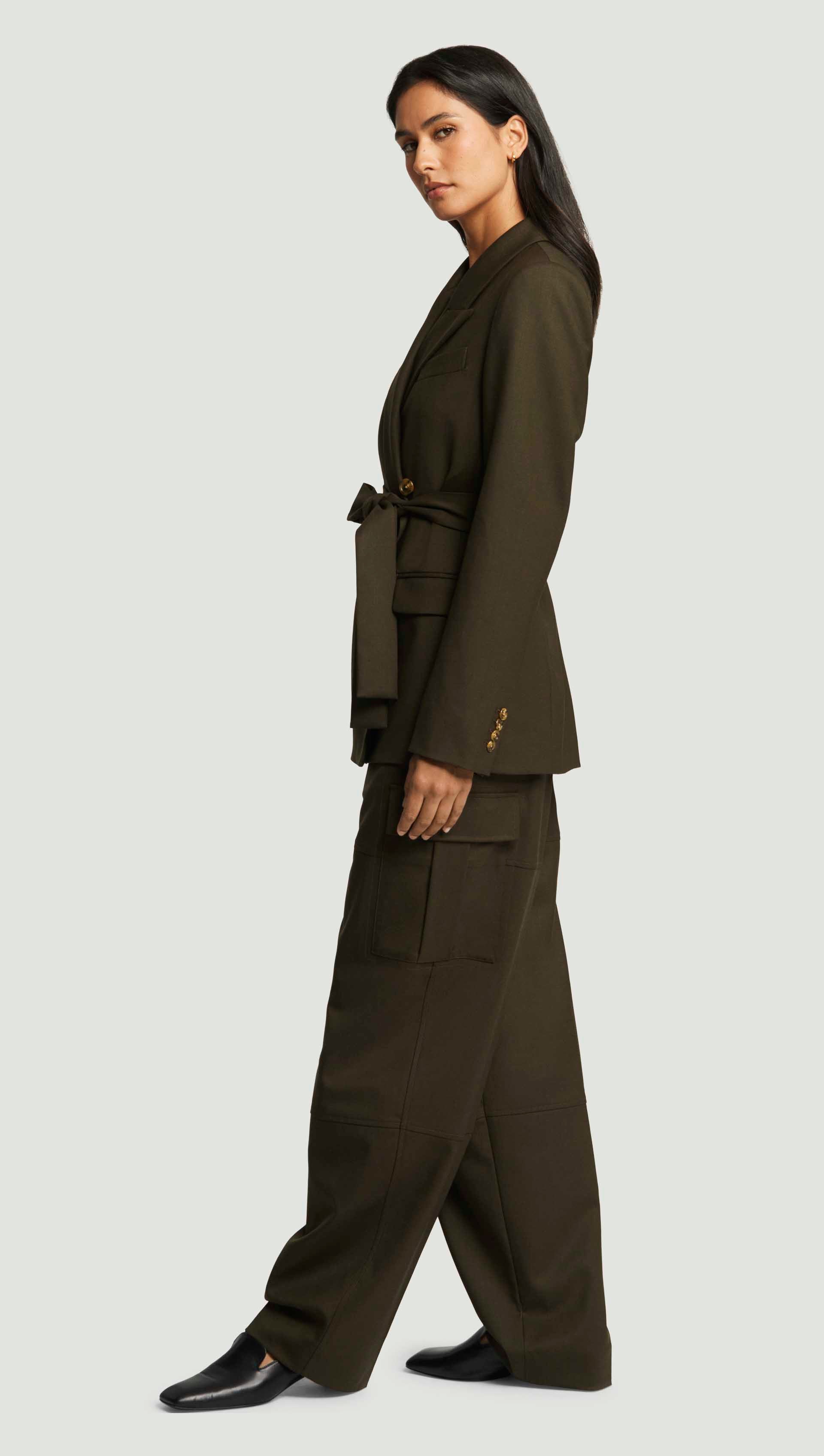 tobacco blazer womens Belted Peak Lapel Blazer in Seasonless Wool | Women's Blazers tobacco blazer womens Belted Peak Lapel Blazer in Seasonless Wool | Women's Blazers