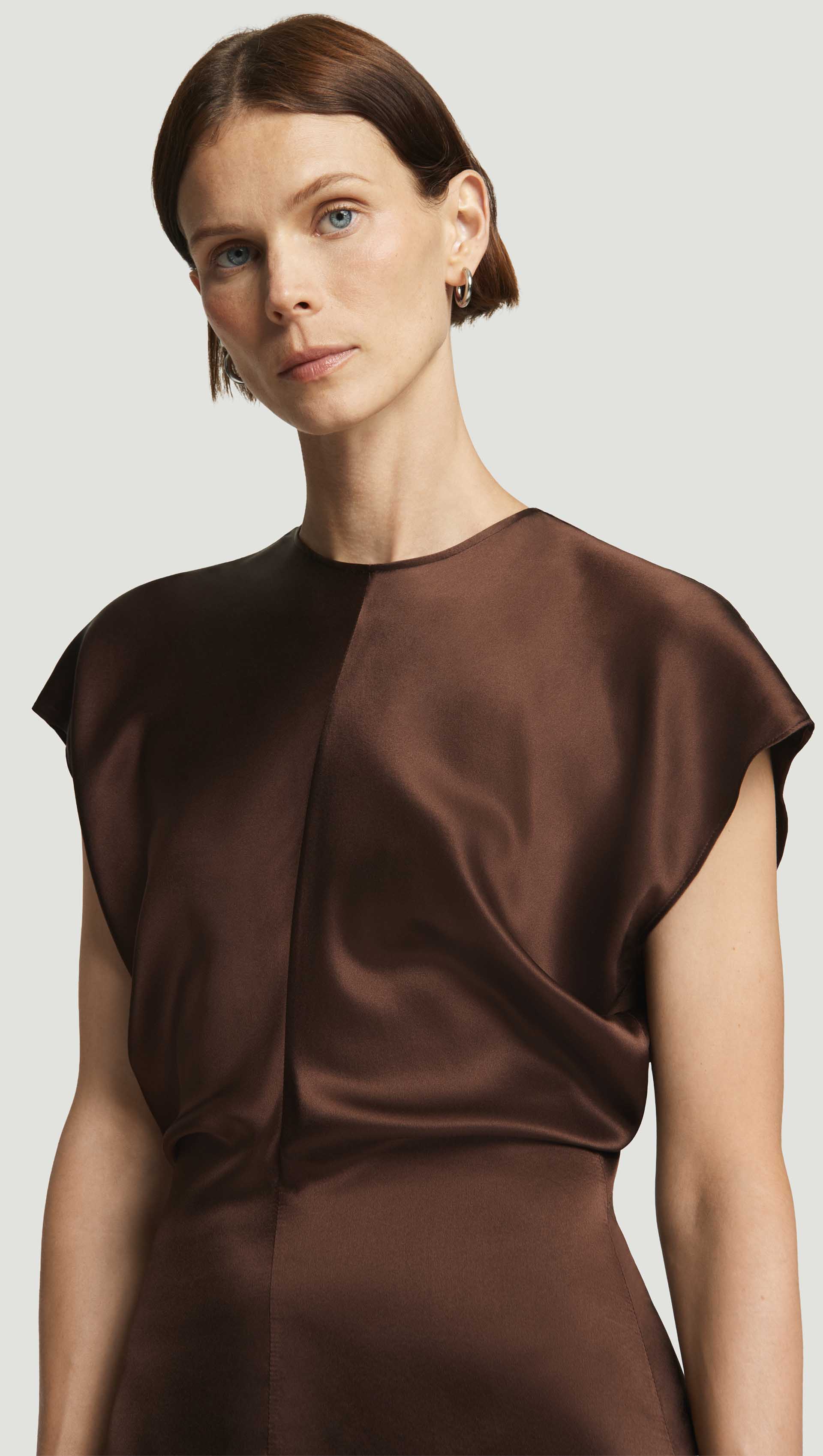 Draped Dress in Silk Charmeuse | Women's Dresses | Argent Draped Dress in Silk Charmeuse | Women's Dresses | Argent