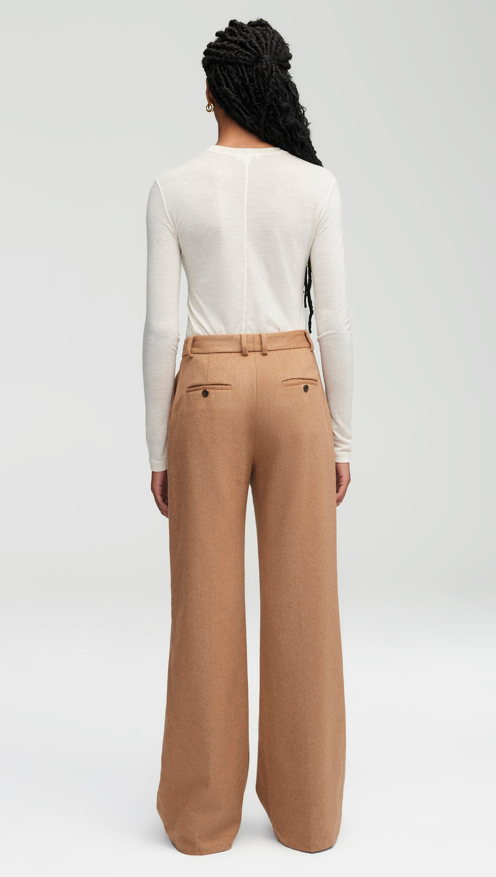 Soho Trouser in Textured Wool | Camel