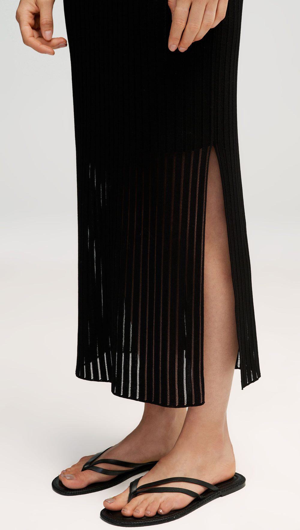 Knit Skirt in Mercerized Cotton | Black
