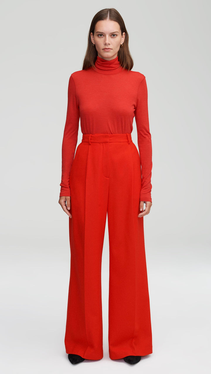 Red straight women's trousers 3/4 red, Trousers, Producent odzieży  damskiej – duże rozmiary, do7XL