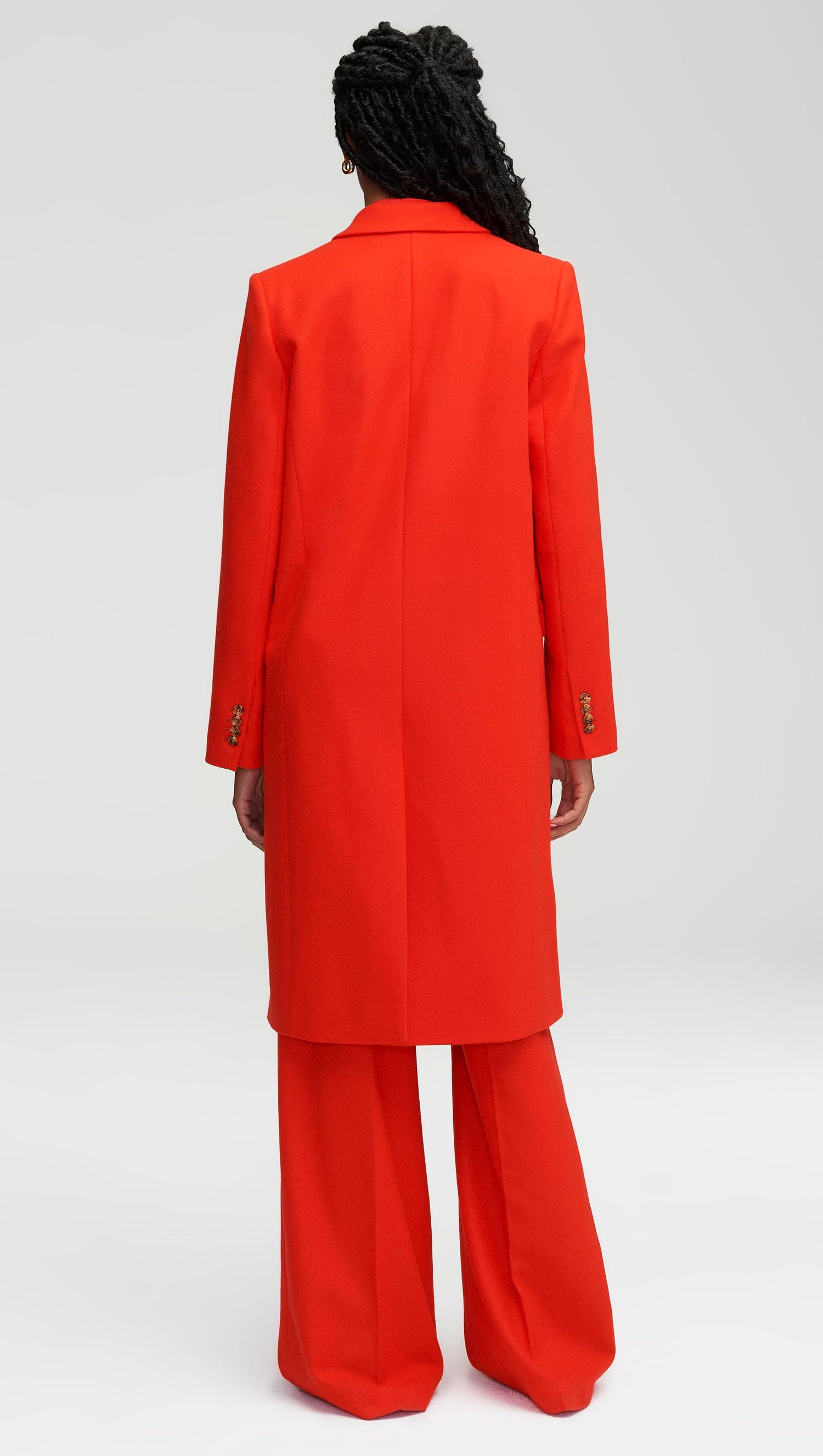 Peak Lapel Coat in Wool Twill | Women's Outerwear | Argent