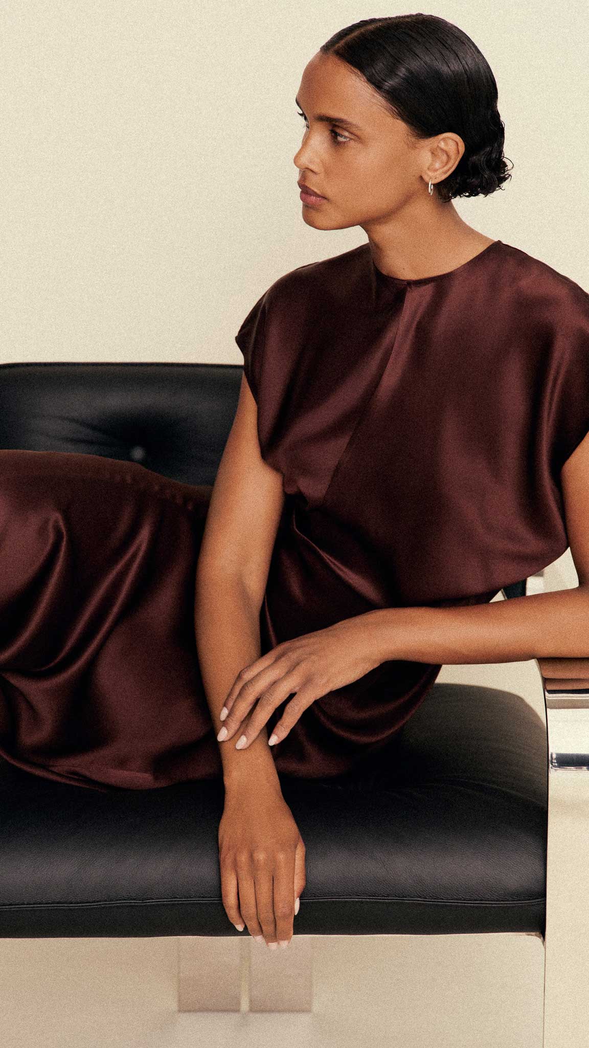 Draped Dress in Silk Charmeuse | Women's Dresses | Argent Draped Dress in Silk Charmeuse | Women's Dresses | Argent
