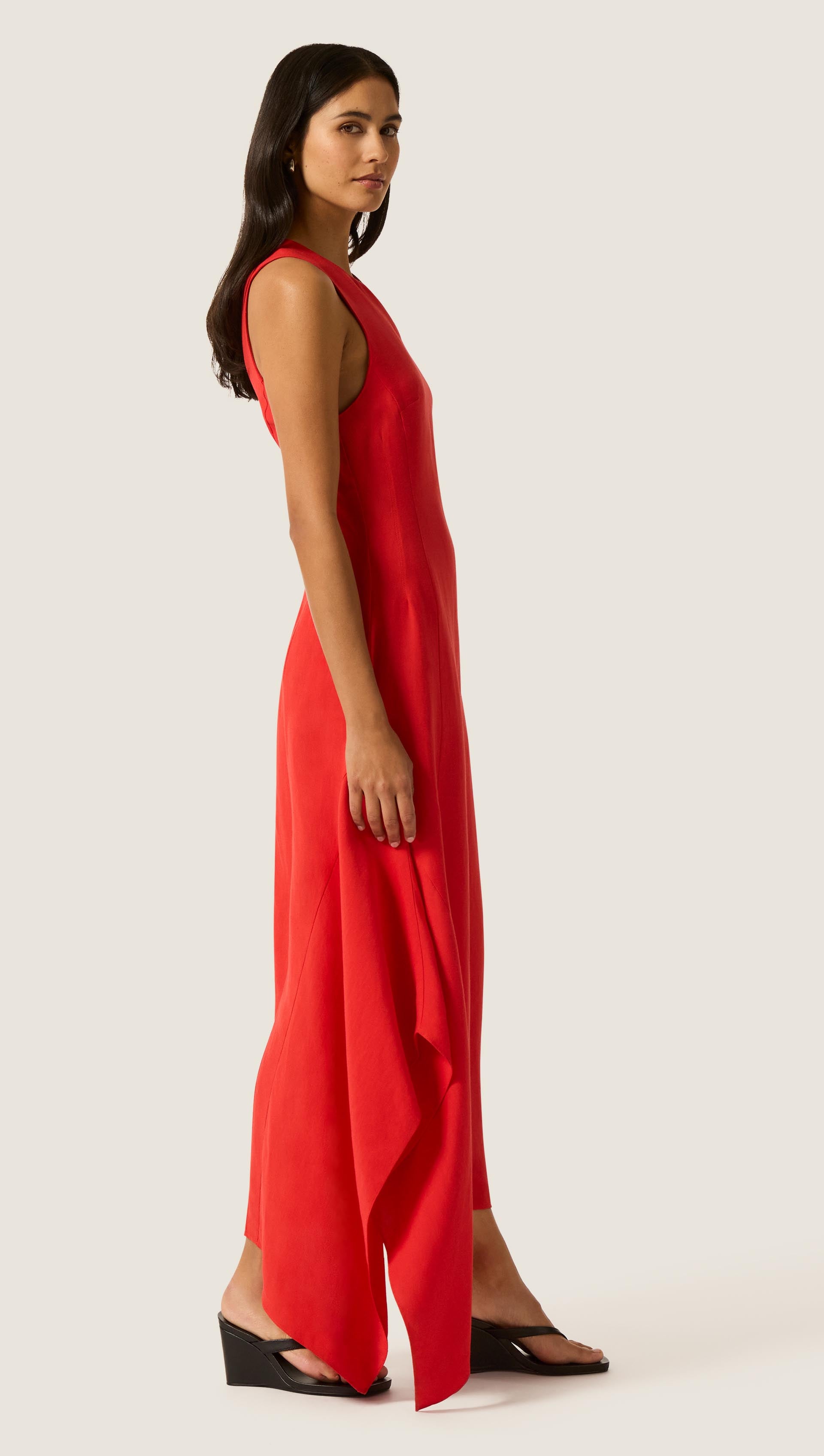 Asymmetrical Dress in Viscose Linen | Women's Dresses | Argent Asymmetrical Dress in Viscose Linen | Women's Dresses | Argent