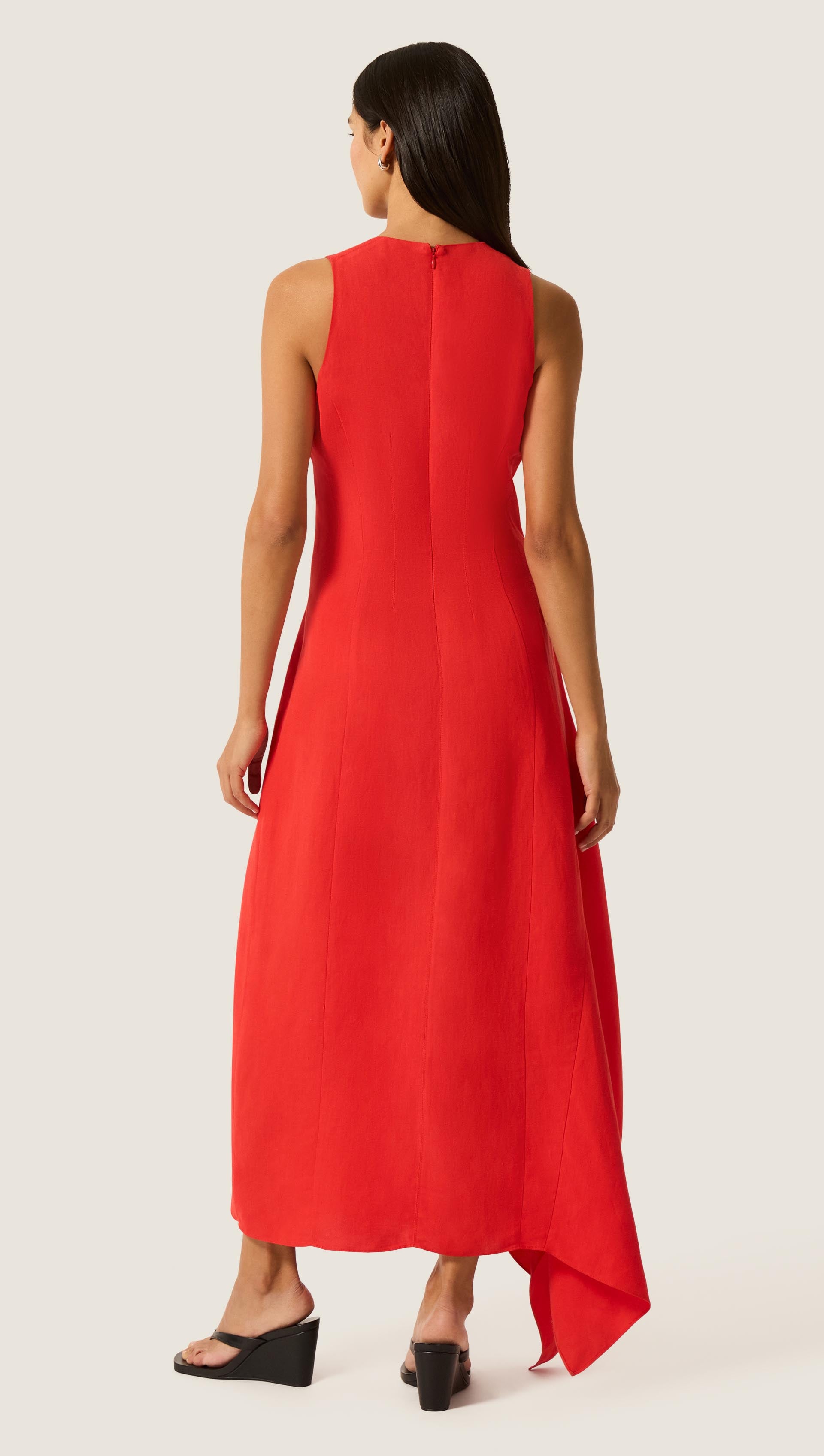red dress asymmetrical Argent Women's Asymmetrical Dress - Red - Size 10