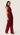 Pleated Tapered Trouser in Viscose Linen | Maroon
