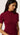 Ribbed Shortsleeve Turtleneck in Silk Cotton | Maroon