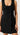 Mini Scoop Neck Double-Breasted Dress in Viscose Linen | Black
