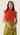 Ruched Blouse in Double Georgette | Deep Persimmon