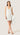 Mini Scoop Neck Double-Breasted Dress in Viscose Linen | Ivory