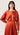 Longsleeve Draped Dress in Silk Charmeuse | Persimmon