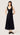 Godet Dress in Viscose Linen | Black