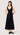 Godet Dress in Viscose Linen | Black