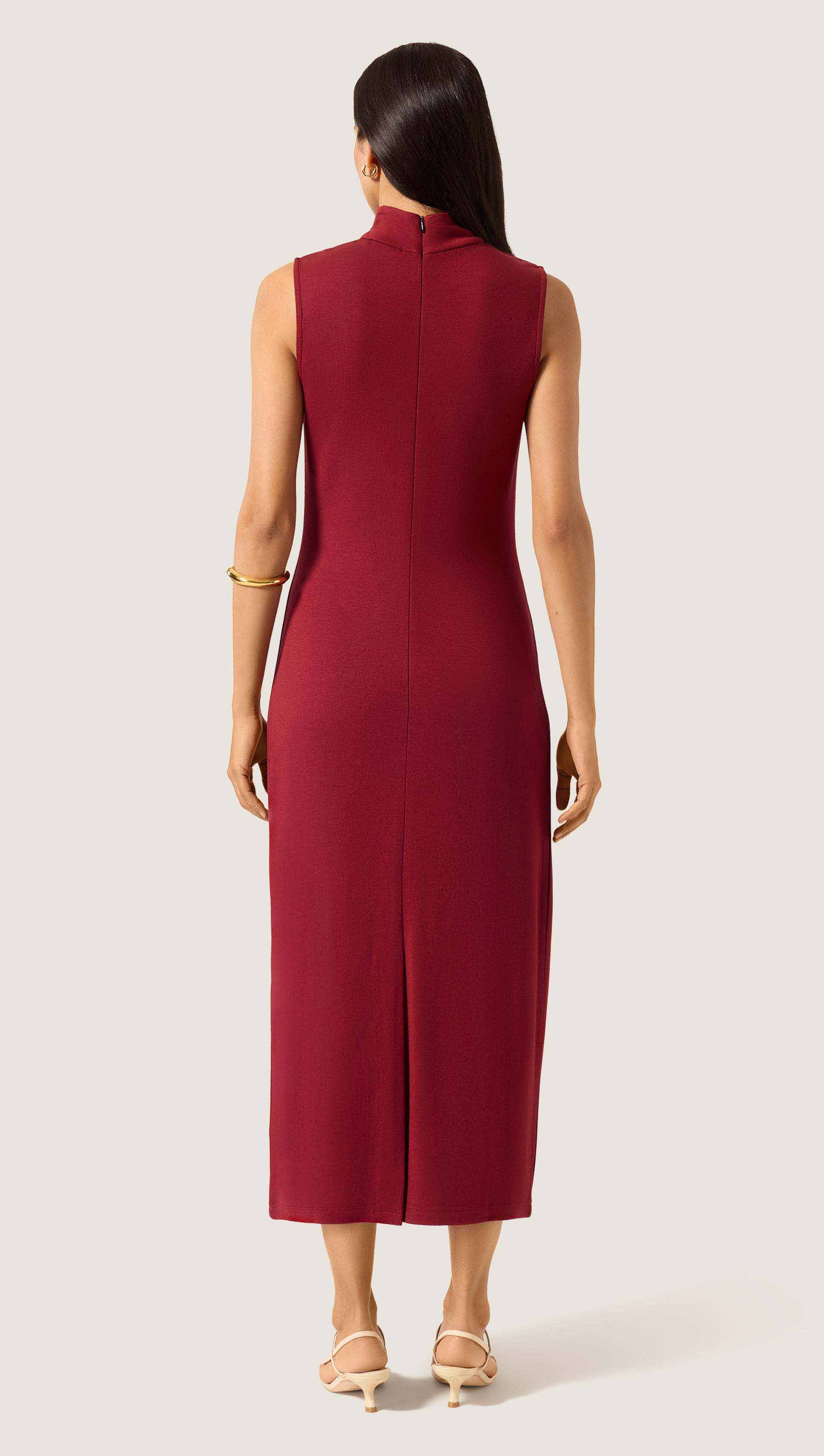 maroon jersey dress Womens Hush Maroon Red Fiya Smocked Waist Cotton Jersey Dress XL