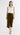 Tailored Skirt in Textured Wool | Green Ochre