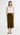 Tailored Skirt in Textured Wool | Green Ochre